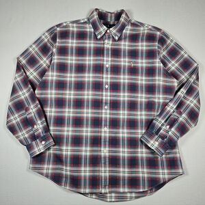 Polo Ralph Lauren Men's XL Classic Fit Blue Red Plaid Oxford Button Down Shirt